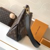Louis Vuitton Canvas Textured Black Shoulder Bucket Bag Louis Vuitton Canvas Textured Black Shoulder Bucket Bag