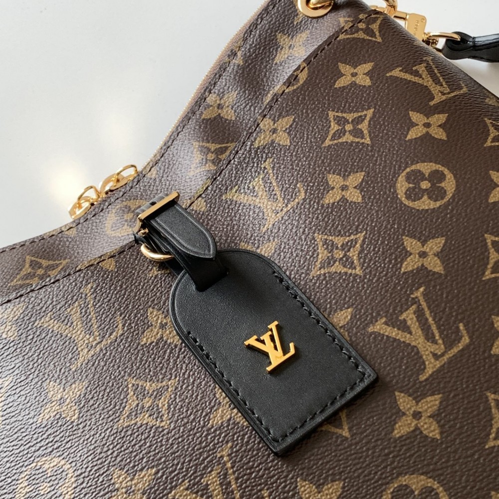 Louis Vuitton Canvas Textured Black Shoulder Bucket Bag Louis Vuitton Canvas Textured Black Shoulder Bucket Bag
