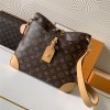 Louis Vuitton canvas textured yellow trim black shoulder strap bucket bag Louis Vuitton canvas textured yellow trim black shoulder strap bucket bag