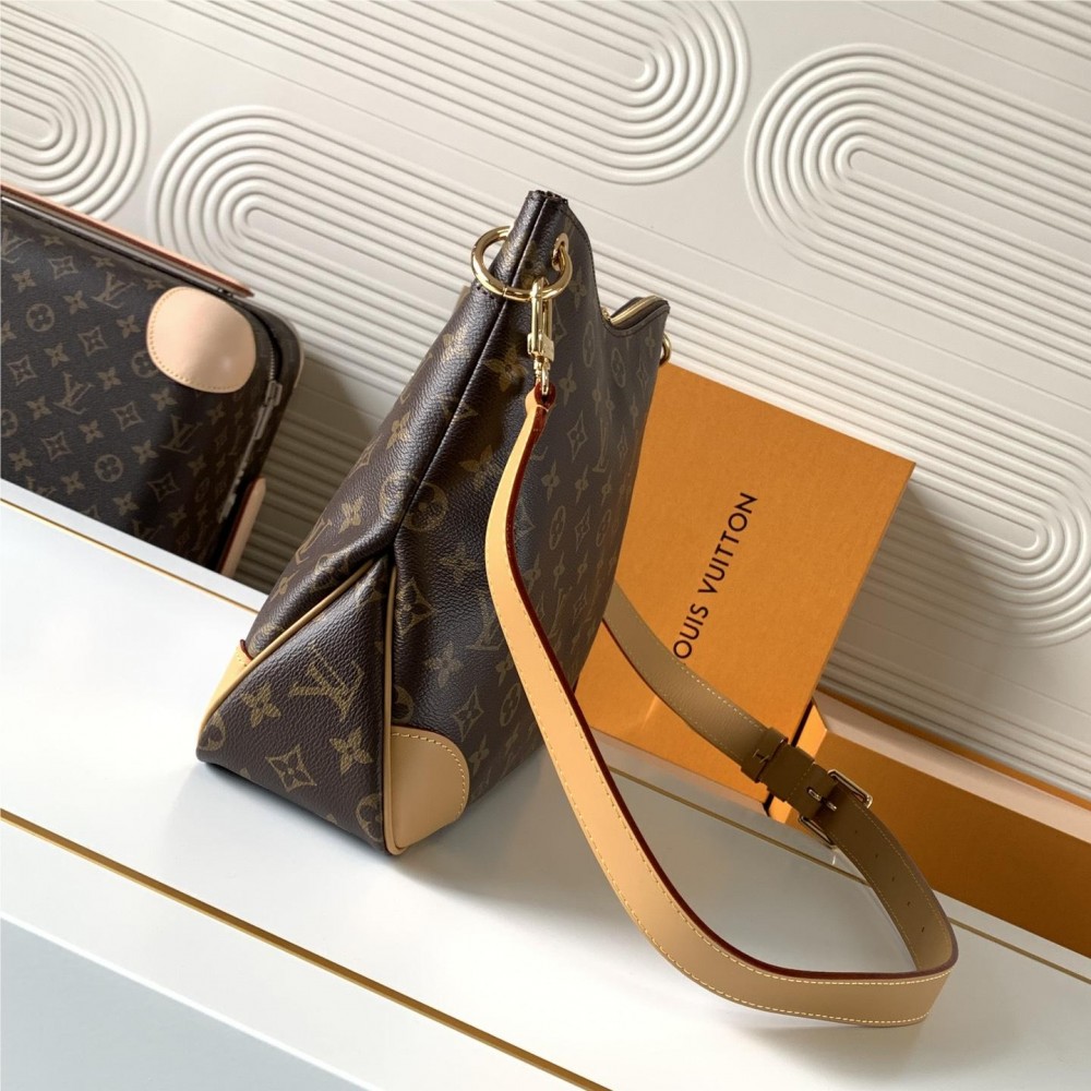 Louis Vuitton canvas textured yellow trim black shoulder strap bucket bag Louis Vuitton canvas textured yellow trim black shoulder strap bucket bag
