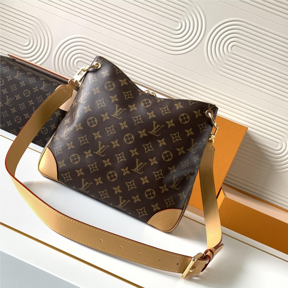 Louis Vuitton canvas textured yellow trim black shoulder strap bucket bag Louis Vuitton canvas textured yellow trim black shoulder strap bucket bag