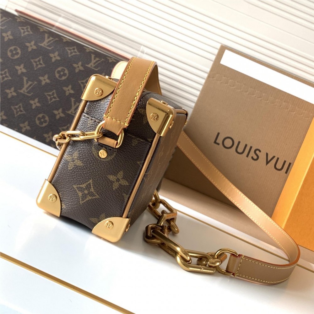 Louis Vuitton Side Trunk Gold Chain Tote Louis Vuitton Side Trunk Gold Chain Tote