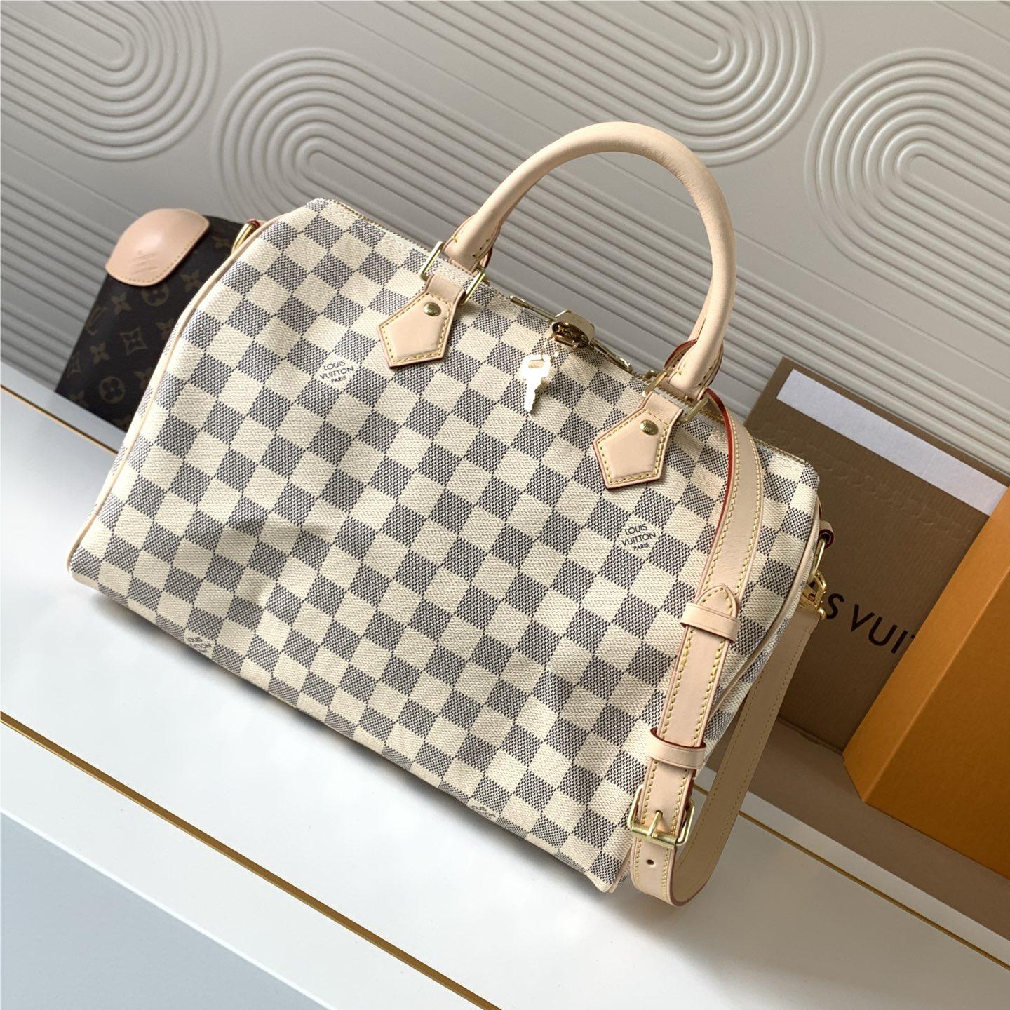 Louis Vuitton Speedy 30 Medium Fresh Blue and White Square Handbag Louis Vuitton Speedy 30 Medium Fresh Blue and White Square Handbag