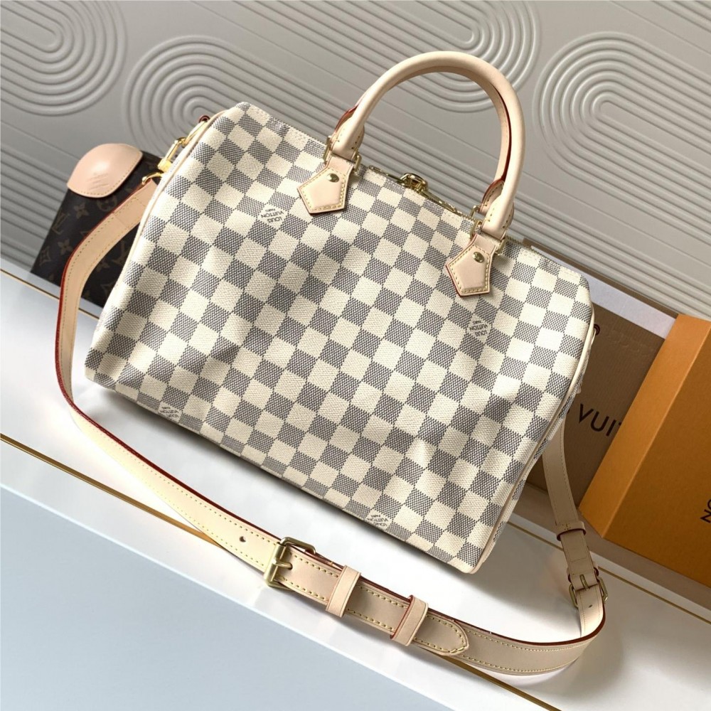 Louis Vuitton Speedy 30 Medium Fresh Blue and White Square Handbag Louis Vuitton Speedy 30 Medium Fresh Blue and White Square Handbag