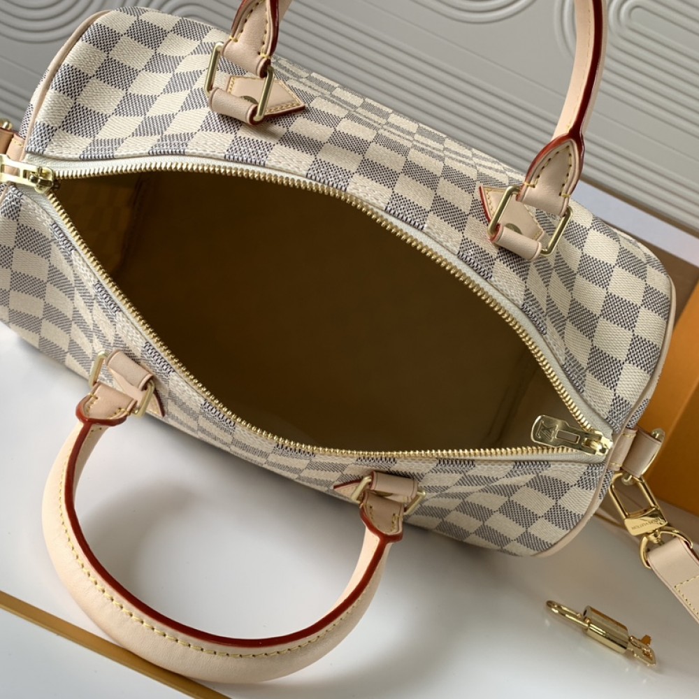 Louis Vuitton Speedy 30 Medium Fresh Blue and White Square Handbag Louis Vuitton Speedy 30 Medium Fresh Blue and White Square Handbag