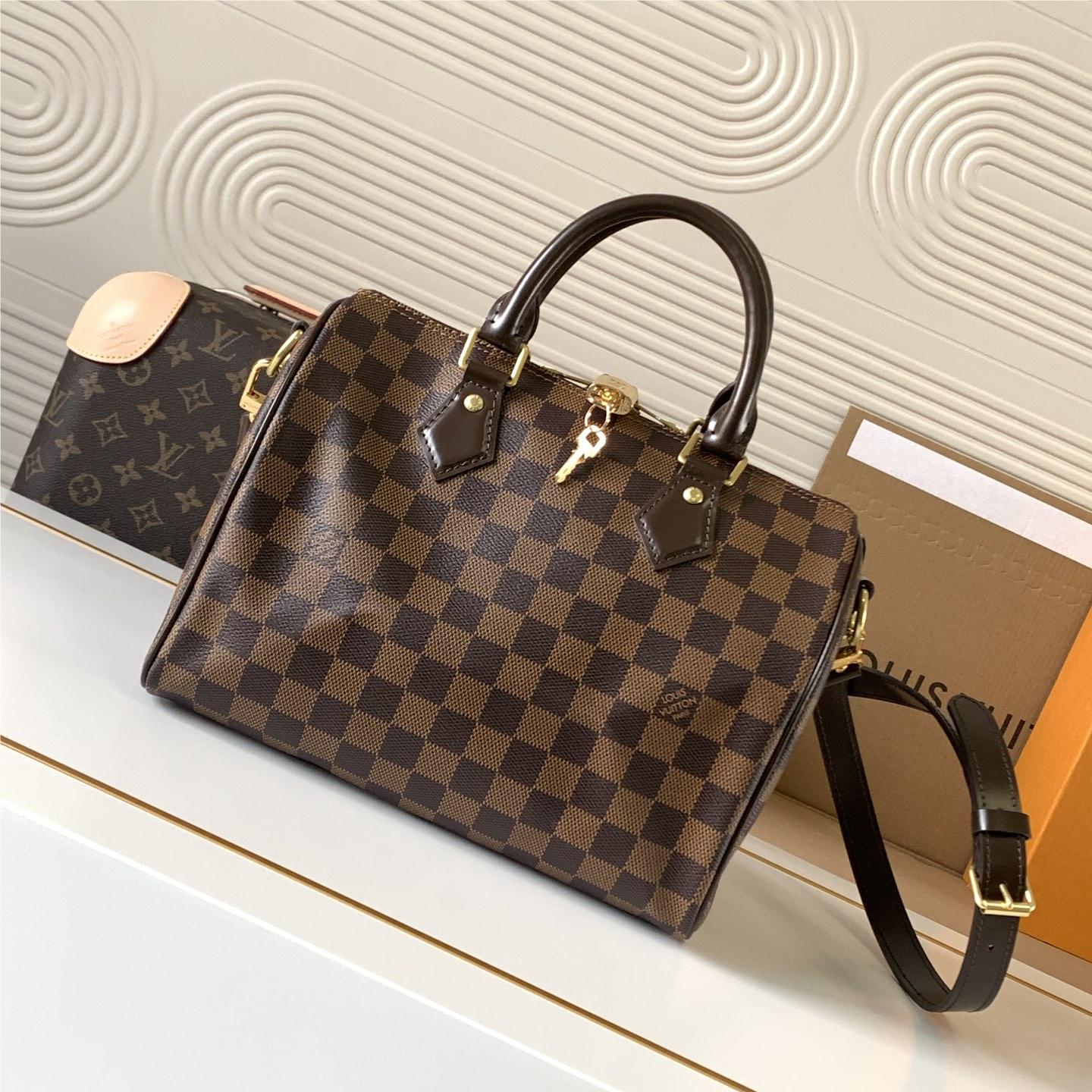 Louis Vuitton Speedy 30 Small Classic Black and White Square Bag Louis Vuitton Speedy 30 Small Classic Black and White Square Bag