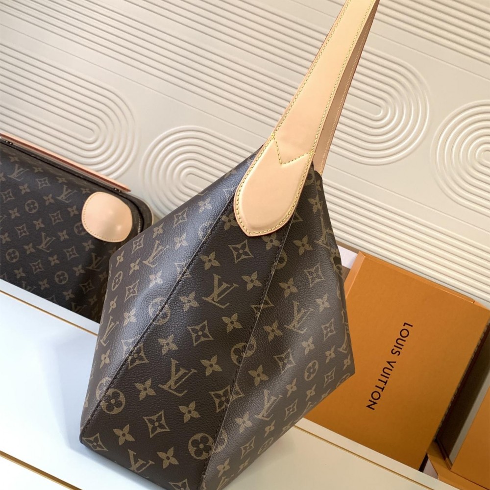 Louis Vuitton LOOP Large Classic Canvas Textured Half Moon Bag Louis Vuitton LOOP Large Classic Canvas Textured Half Moon Bag