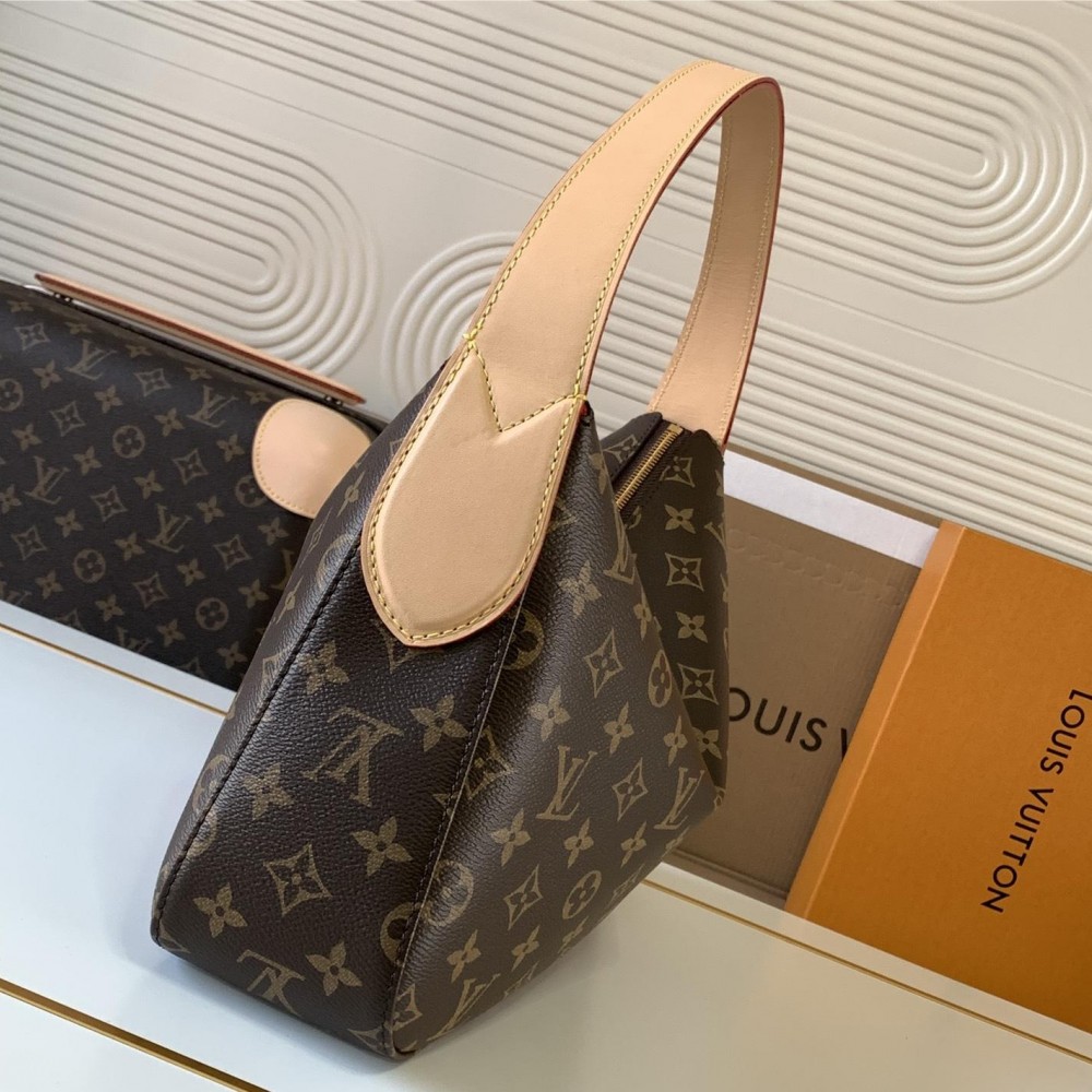 Louis Vuitton LOOP Medium Classic Canvas Textured Half Moon Bag Louis Vuitton LOOP Medium Classic Canvas Textured Half Moon Bag