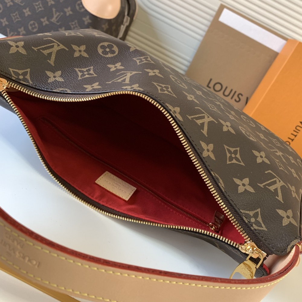 Louis Vuitton LOOP Medium Classic Canvas Textured Half Moon Bag Louis Vuitton LOOP Medium Classic Canvas Textured Half Moon Bag