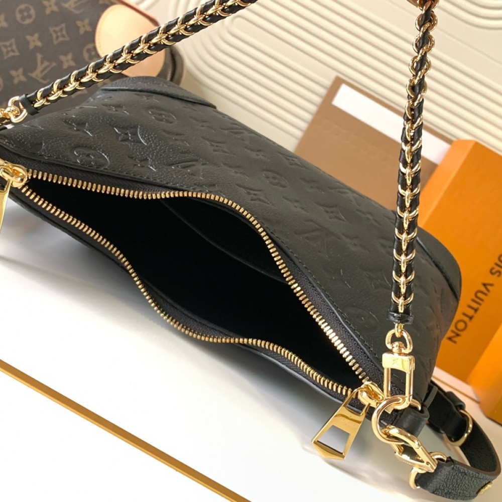 Louis Vuitton ONTHEGO Medium Classic Black Canvas Textured Half Moon Bag Louis Vuitton ONTHEGO Medium Classic Black Canvas Textured Half Moon Bag