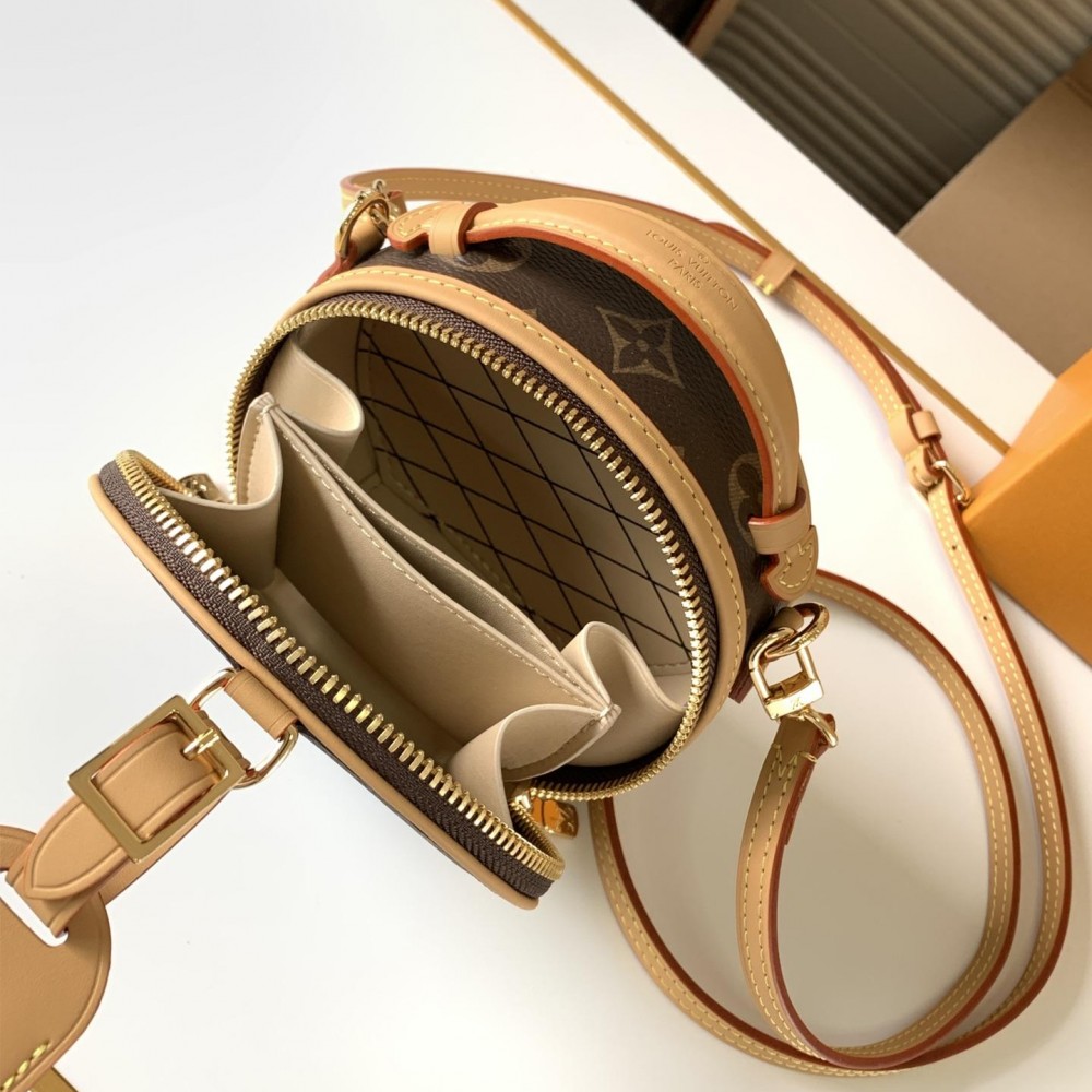 Louis Vuitton Classic Canvas Textured Round Shoulder Bag Louis Vuitton Classic Canvas Textured Round Shoulder Bag
