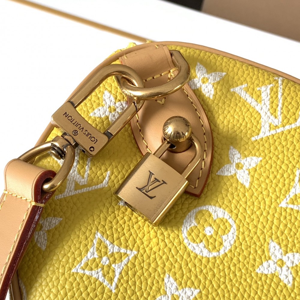 Louis Vuitton SPEEDY yellow canvas textured tote bag Louis Vuitton SPEEDY yellow canvas textured tote bag