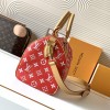 Louis Vuitton SPEEDY red canvas textured tote bag Louis Vuitton SPEEDY red canvas textured tote bag