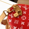 Louis Vuitton SPEEDY red canvas textured tote bag Louis Vuitton SPEEDY red canvas textured tote bag