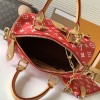 Louis Vuitton SPEEDY red canvas textured tote bag Louis Vuitton SPEEDY red canvas textured tote bag