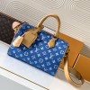 Louis Vuitton SPEEDY blue canvas textured tote bag Louis Vuitton SPEEDY blue canvas textured tote bag