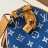 Louis Vuitton SPEEDY blue canvas textured tote bag Louis Vuitton SPEEDY blue canvas textured tote bag