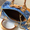Louis Vuitton SPEEDY blue canvas textured tote bag Louis Vuitton SPEEDY blue canvas textured tote bag