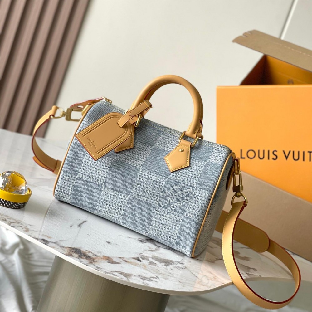 Louis Vuitton SPEEDY P9 25CM canvas textured tote bag M24423