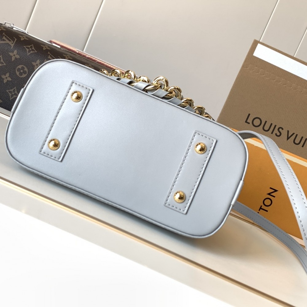 Louis Vuitton Speedy Small Blue Textured Canvas Tote Louis Vuitton Speedy Small Blue Textured Canvas Tote