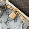 Louis Vuitton Speedy Small Blue Textured Canvas Tote Louis Vuitton Speedy Small Blue Textured Canvas Tote