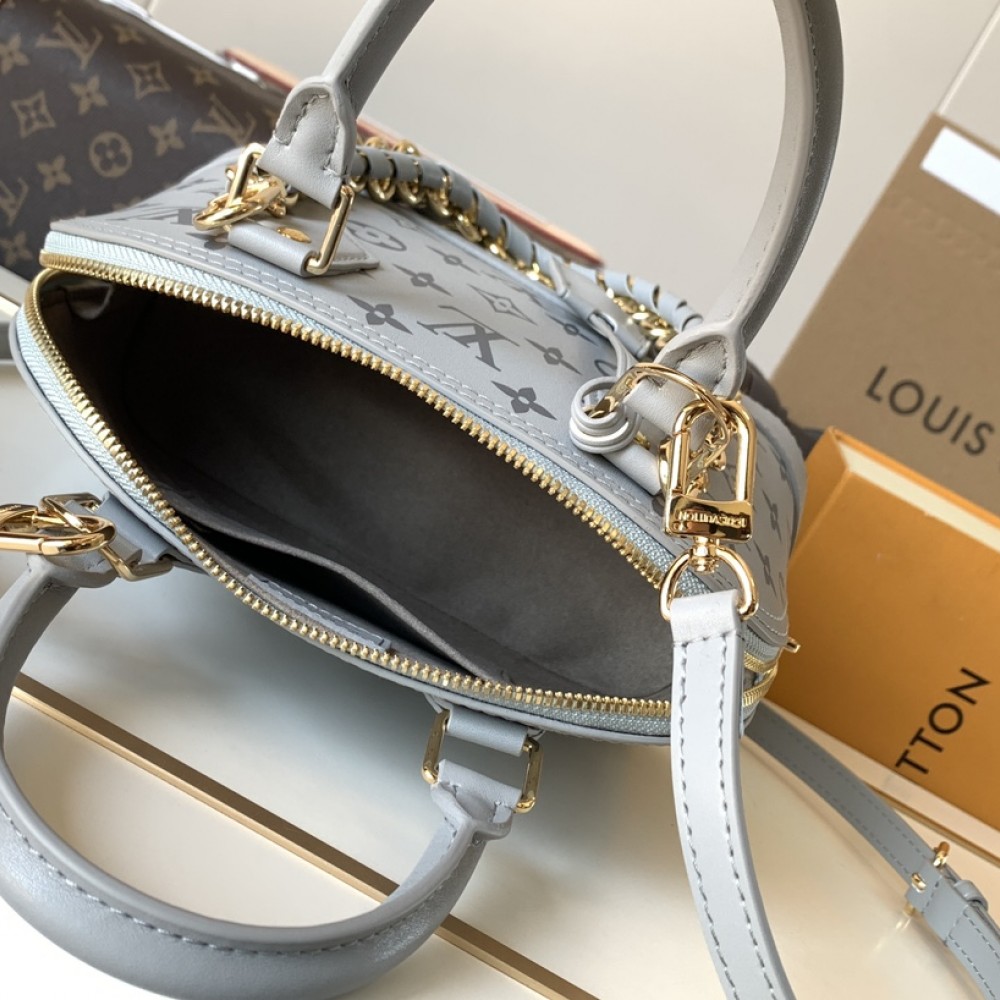 Louis Vuitton Speedy Small Blue Textured Canvas Tote Louis Vuitton Speedy Small Blue Textured Canvas Tote