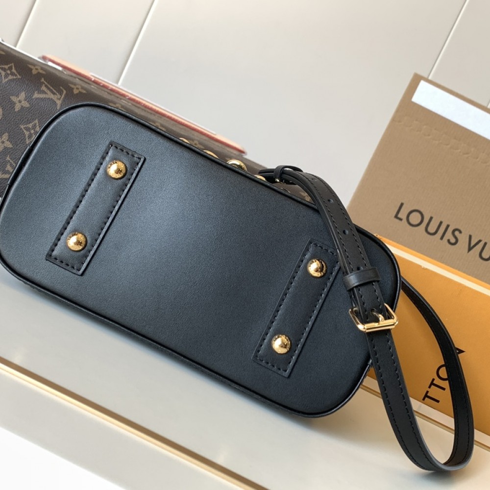 Louis Vuitton Alma Black Textured Canvas Tote Louis Vuitton Alma Black Textured Canvas Tote