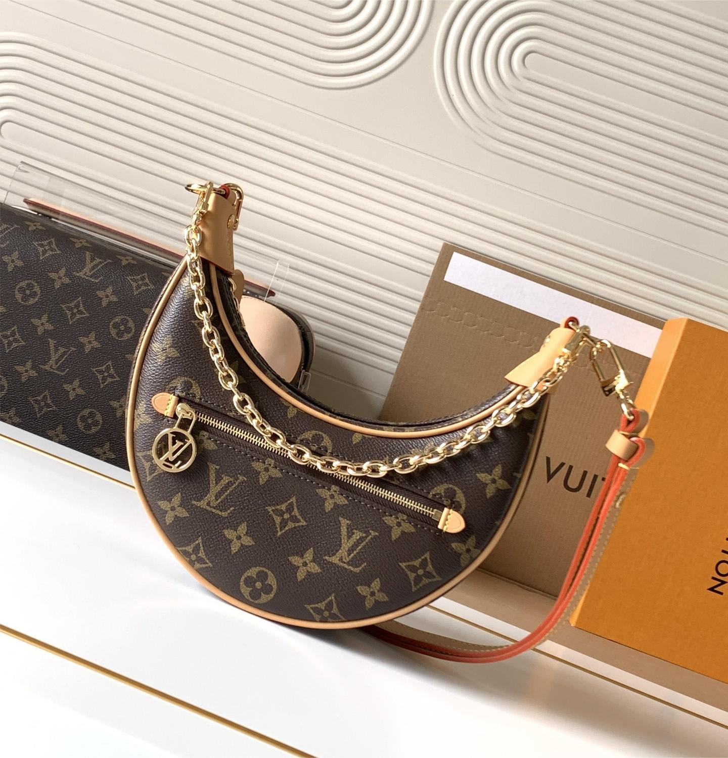 Louis Vuitton Original Canvas Textured Denim Crescent Bag Louis Vuitton Original Canvas Textured Denim Crescent Bag