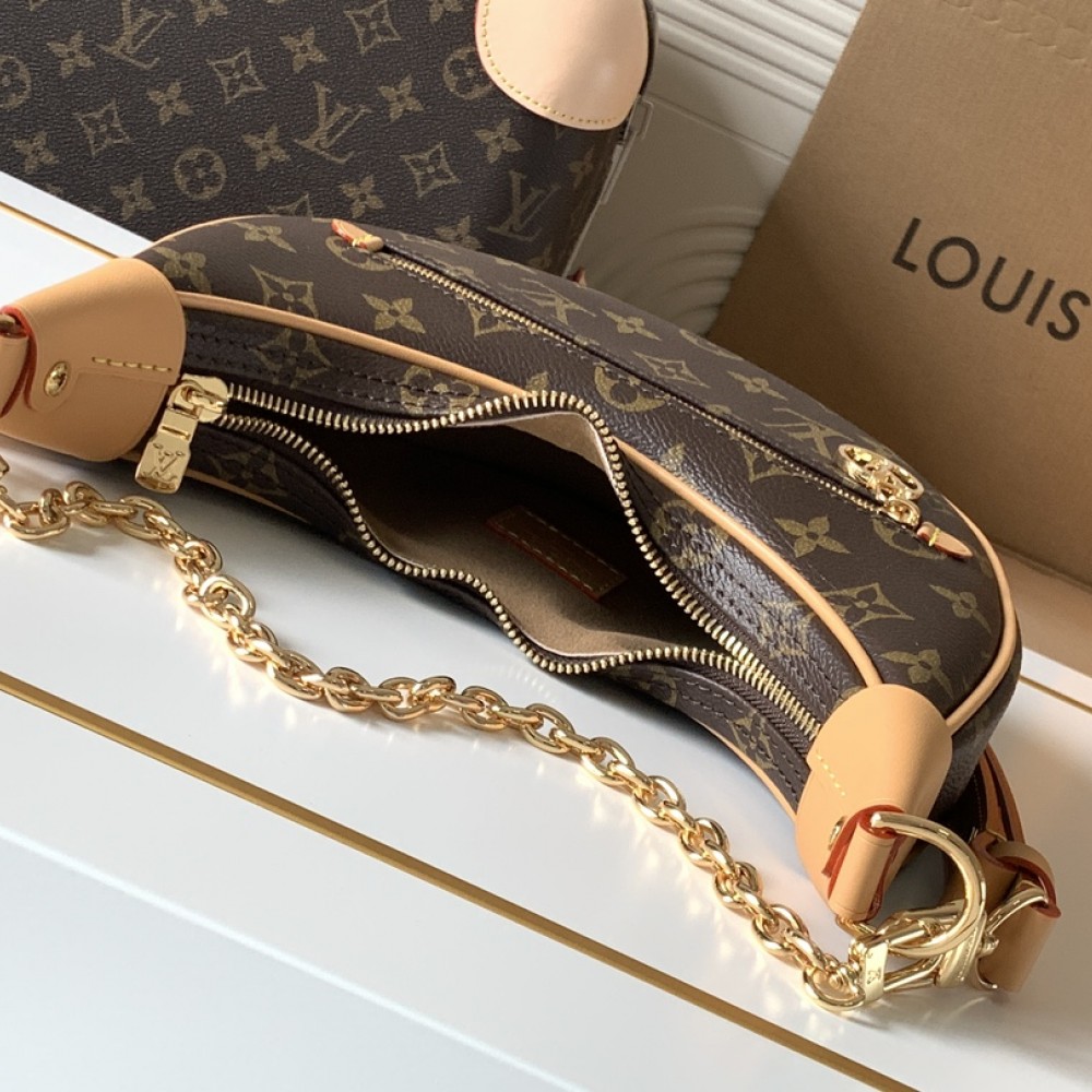 Louis Vuitton Original Canvas Textured Denim Crescent Bag Louis Vuitton Original Canvas Textured Denim Crescent Bag