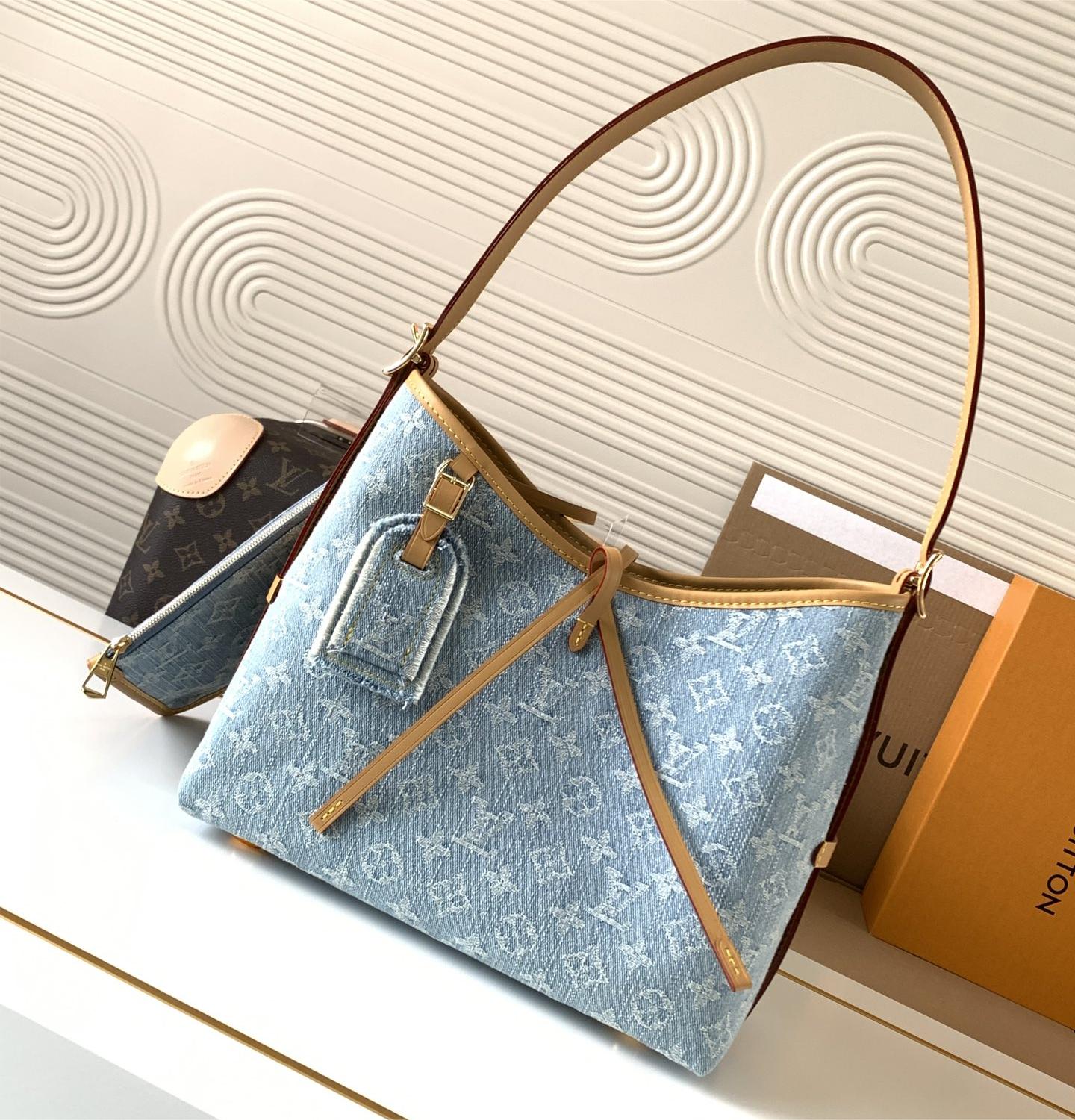 Louis Vuitton OnTheGo blue denim canvas bag Louis Vuitton OnTheGo blue denim canvas bag