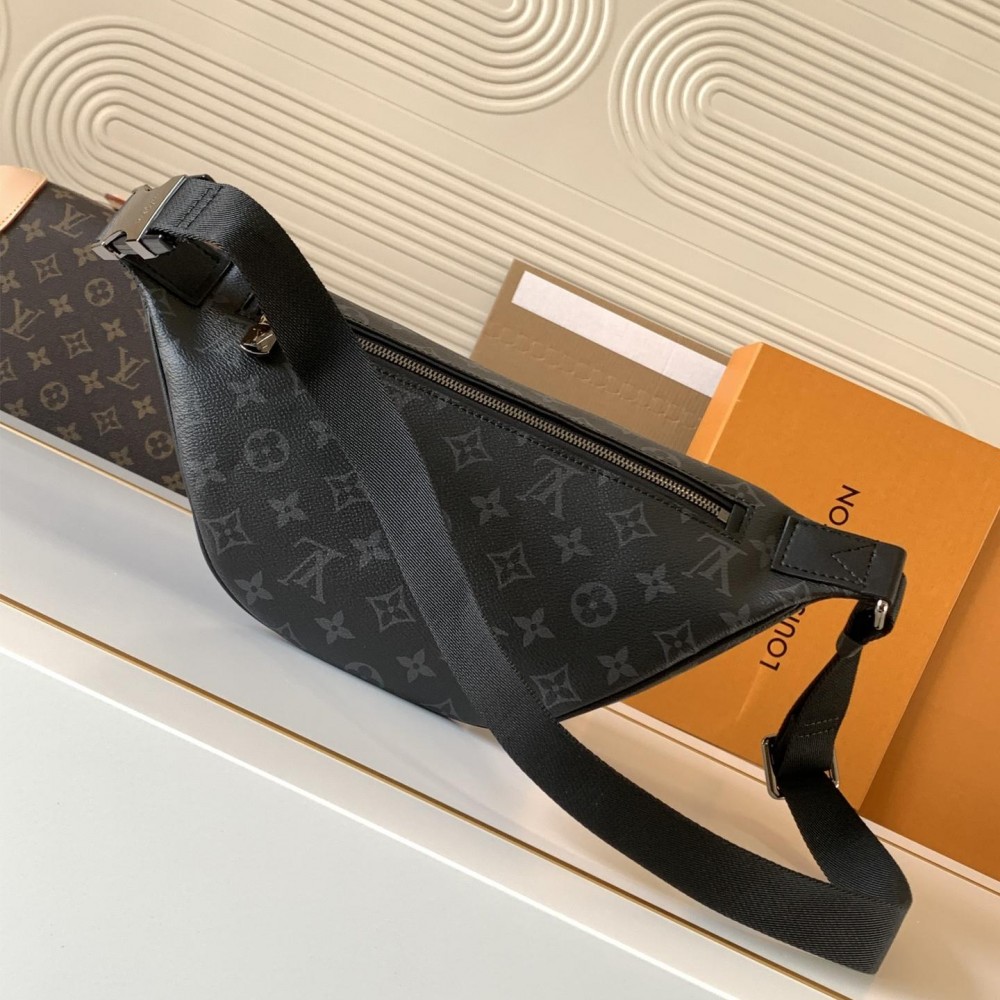 Louis Vuitton MINI BUMBAG Classic Medium Black Canvas Textured Handbag Louis Vuitton MINI BUMBAG Classic Medium Black Canvas Textured Handbag