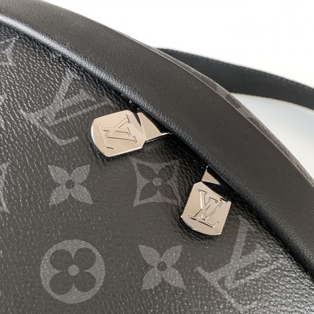 Louis Vuitton MINI BUMBAG Classic Medium Black Canvas Textured Handbag Louis Vuitton MINI BUMBAG Classic Medium Black Canvas Textured Handbag