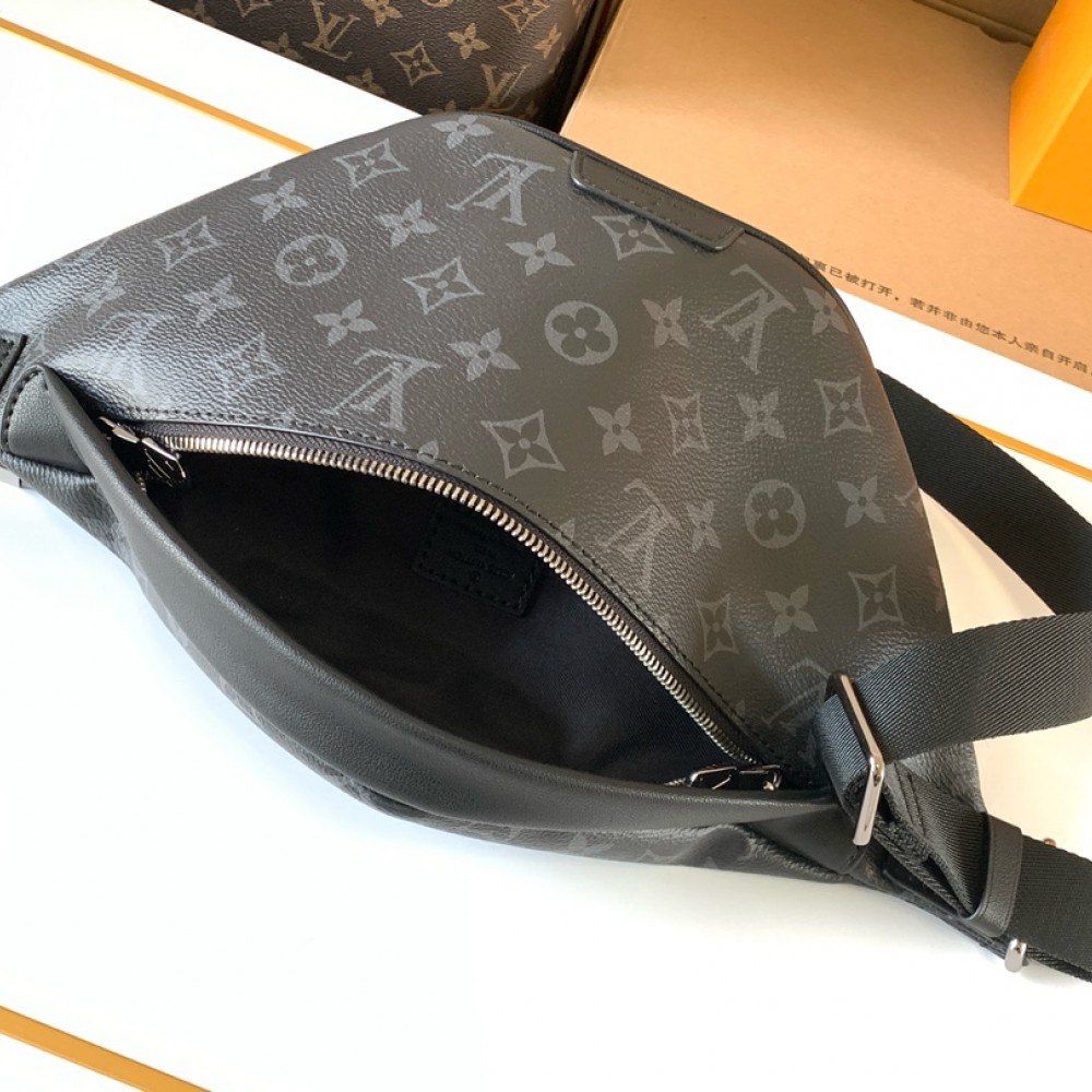 Louis Vuitton MINI BUMBAG Classic Medium Black Canvas Textured Handbag Louis Vuitton MINI BUMBAG Classic Medium Black Canvas Textured Handbag