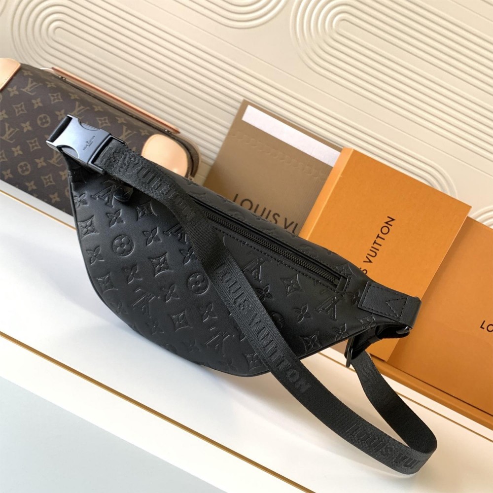 Louis Vuitton MINI BUMBAG Classic Medium Black Canvas Textured Handbag Louis Vuitton MINI BUMBAG Classic Medium Black Canvas Textured Handbag