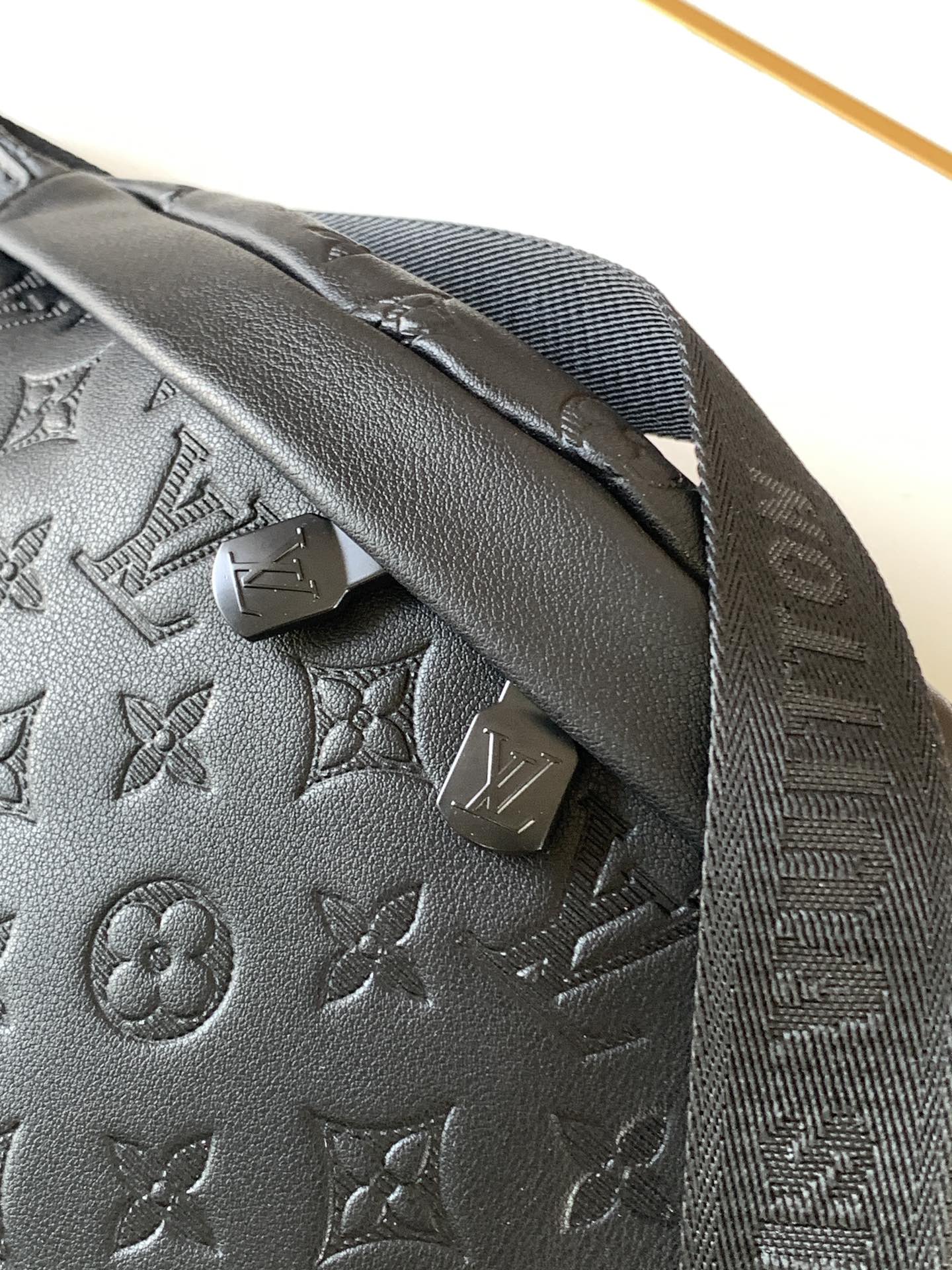 Louis Vuitton MINI BUMBAG Classic Medium Black Canvas Textured Handbag Louis Vuitton MINI BUMBAG Classic Medium Black Canvas Textured Handbag