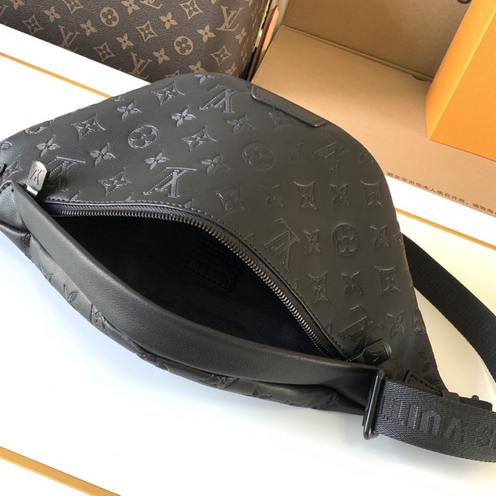 Louis Vuitton MINI BUMBAG Classic Medium Black Canvas Textured Handbag Louis Vuitton MINI BUMBAG Classic Medium Black Canvas Textured Handbag