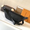 Louis Vuitton MINI BUMBAG Classic Medium Black Canvas Textured Leather Bag Louis Vuitton MINI BUMBAG Classic Medium Black Canvas Textured Leather Bag