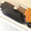 Louis Vuitton MINI BUMBAG Classic Medium Black Canvas Textured Leather Bag Louis Vuitton MINI BUMBAG Classic Medium Black Canvas Textured Leather Bag