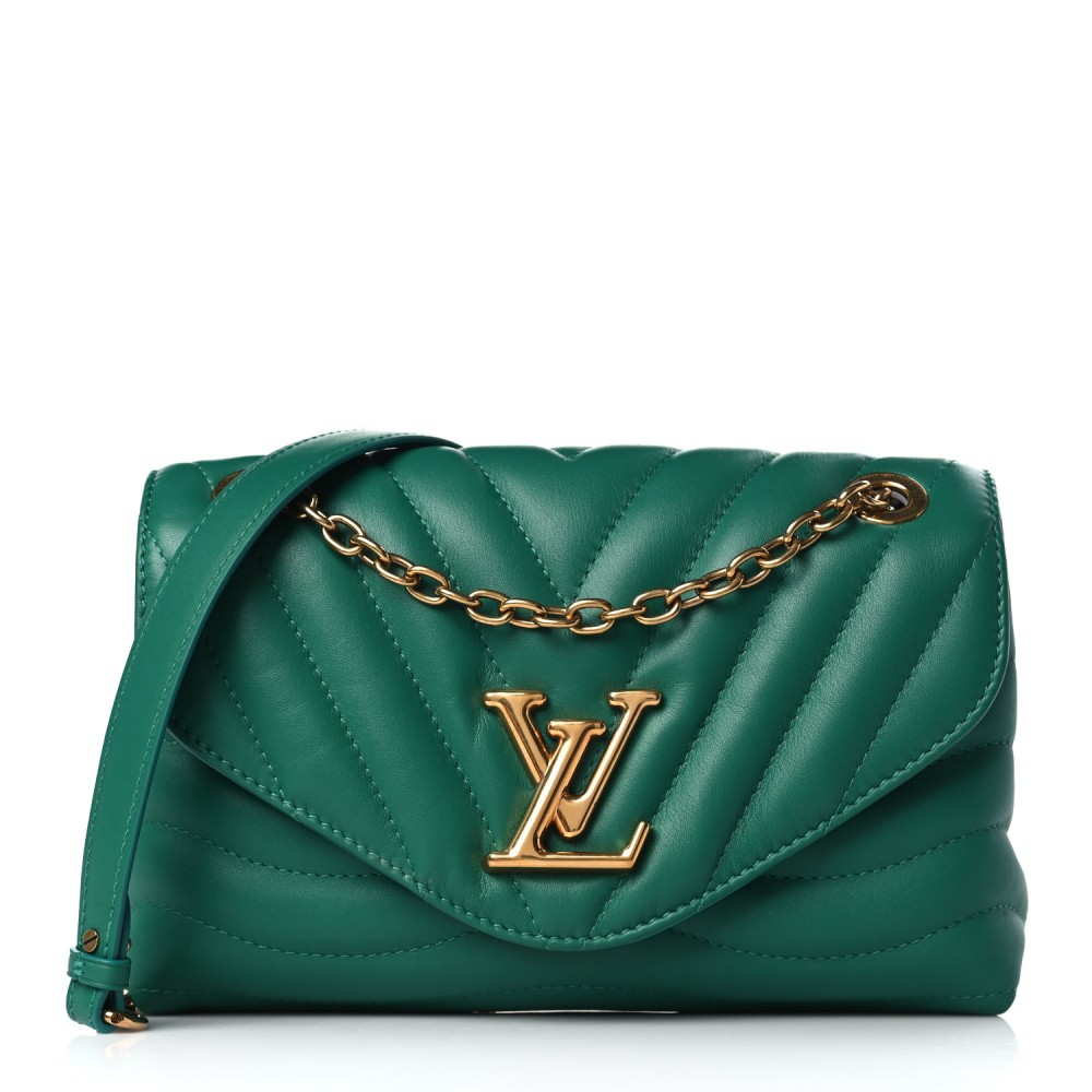 LOUIS VUITTON Calfskin New Wave Chain Bag MM Emerald LOUIS VUITTON Calfskin New Wave Chain Bag MM Emerald