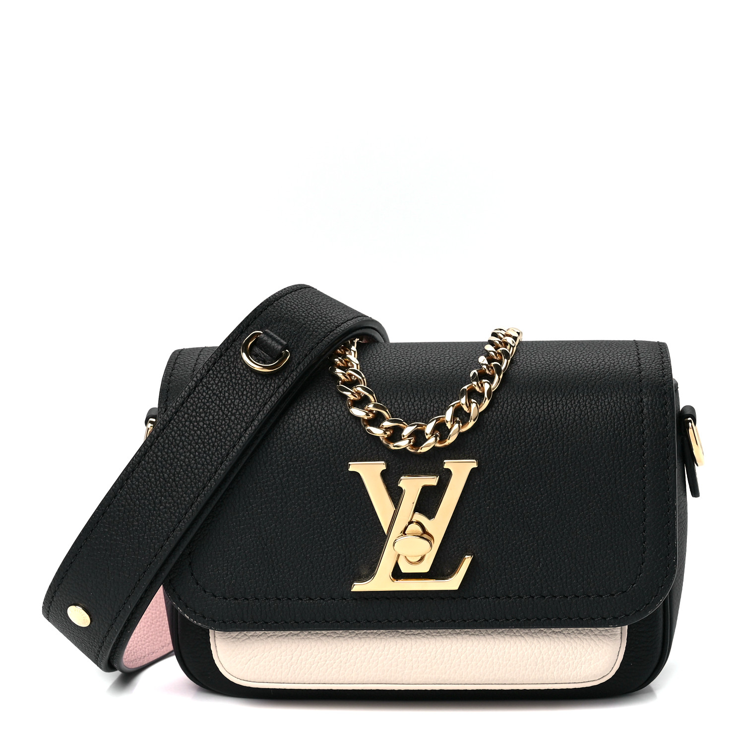 LOUIS VUITTON Grained Calfskin Lockme Tender Black LOUIS VUITTON Grained Calfskin Lockme Tender Black