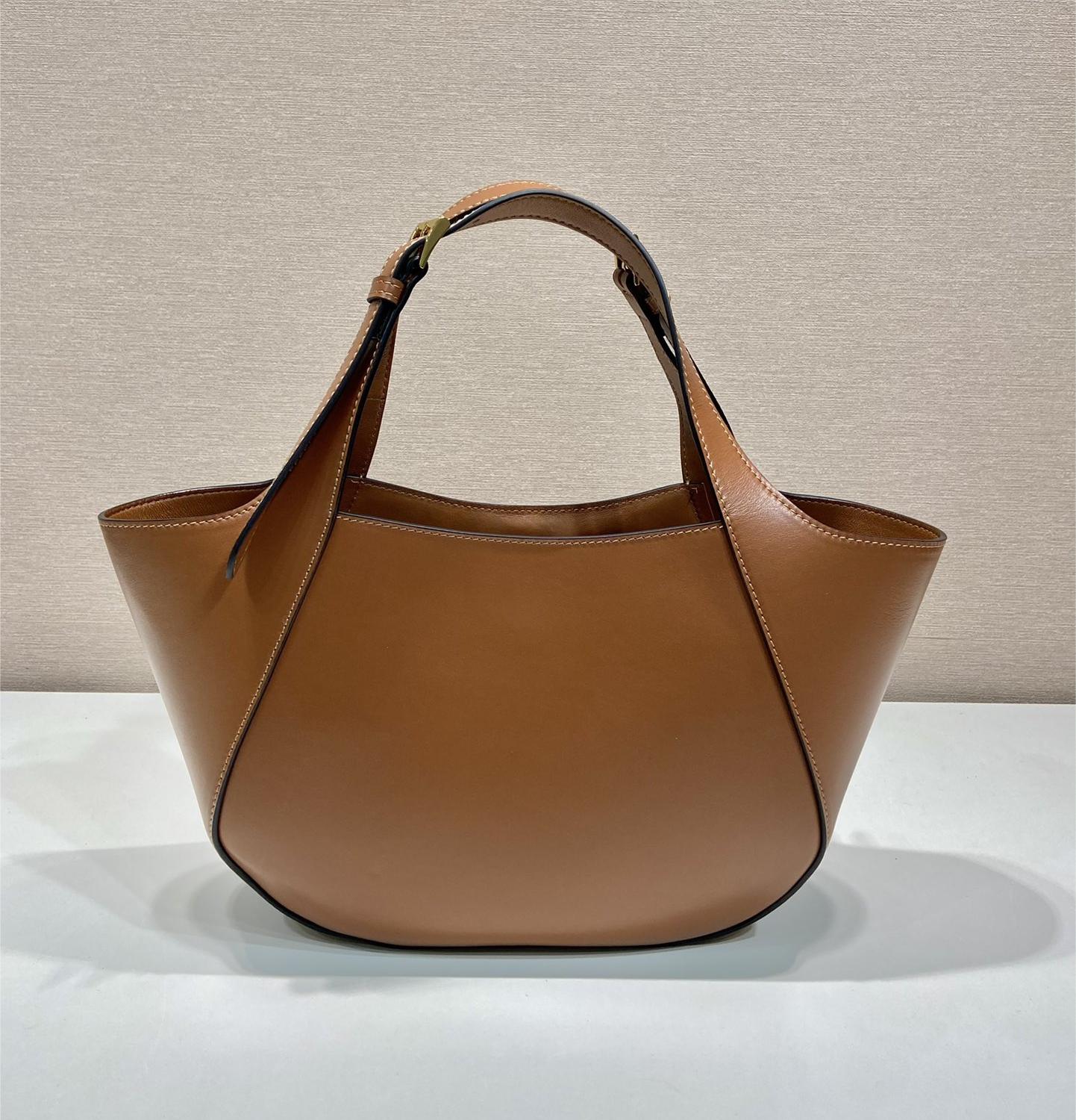 Prada Arqué naplak patent leather shoulder bag