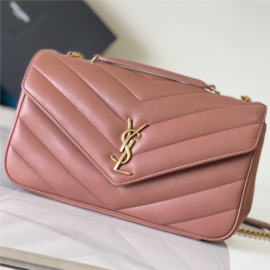 Saint Laurent NIKI series warm pink quilted leather exquisite hardware chain bag Saint Laurent NIKI series warm pink quilted leather exquisite hardware chain bag