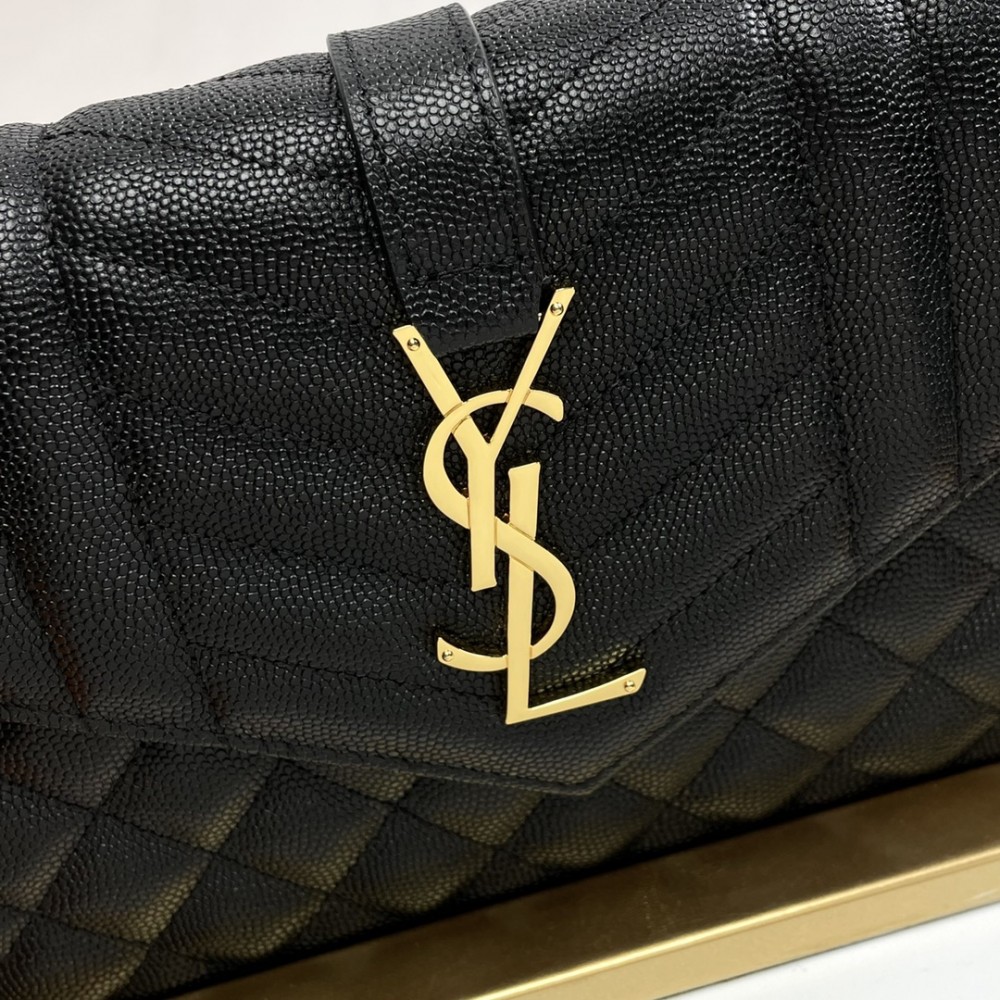 Saint Laurent classic chain stripe caviar leather shoulder bag Saint Laurent classic chain stripe caviar leather shoulder bag