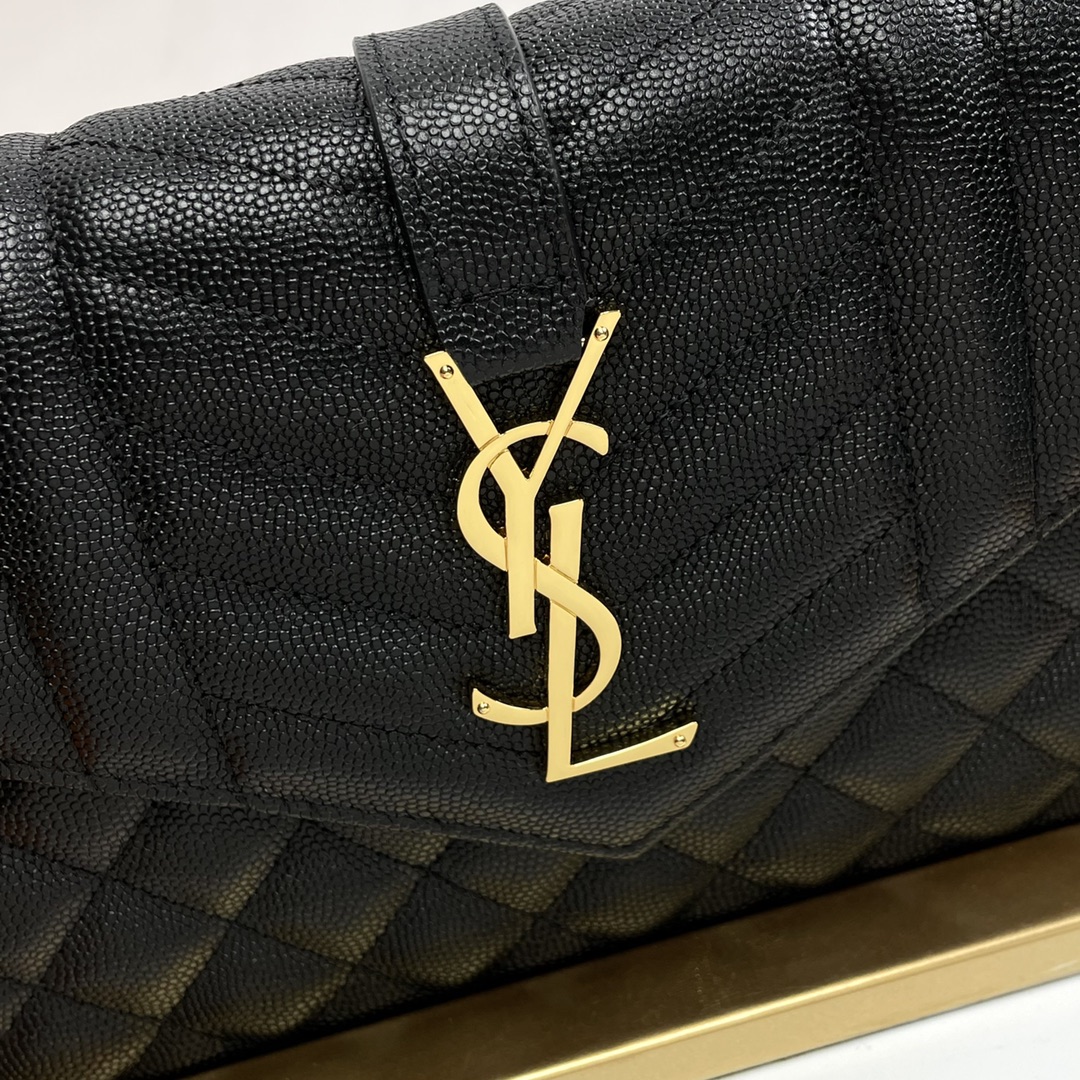 Saint Laurent classic chain stripe caviar leather shoulder bag Saint Laurent classic chain stripe caviar leather shoulder bag