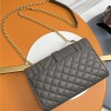 Saint Laurent classic chain stripe dark green leather shoulder bag Saint Laurent classic chain stripe dark green leather shoulder bag