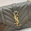 Saint Laurent classic chain stripe dark green leather shoulder bag Saint Laurent classic chain stripe dark green leather shoulder bag