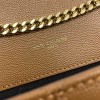 Saint Laurent Classic Chain Stripe Woodland Brown Leather Shoulder Bag Saint Laurent Classic Chain Stripe Woodland Brown Leather Shoulder Bag
