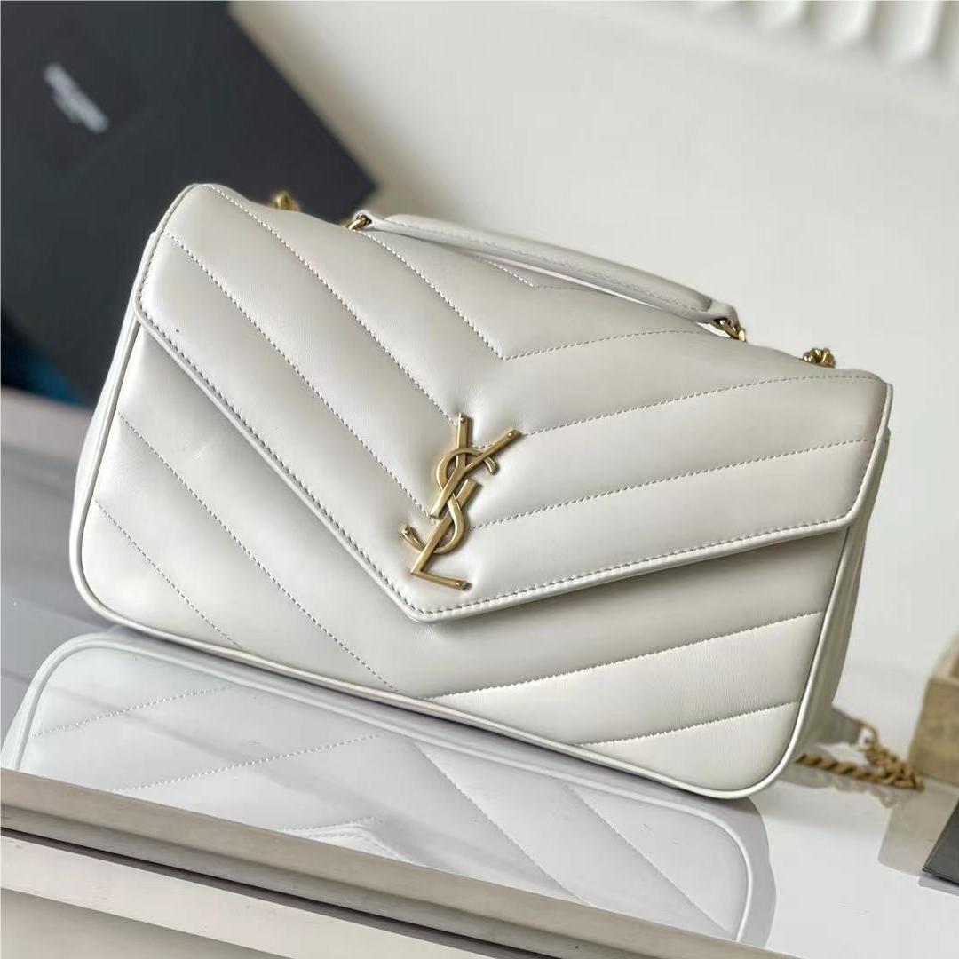 Saint Laurent NIKI series ivory quilted leather exquisite hardware chain bag Saint Laurent NIKI series ivory quilted leather exquisite hardware chain bag