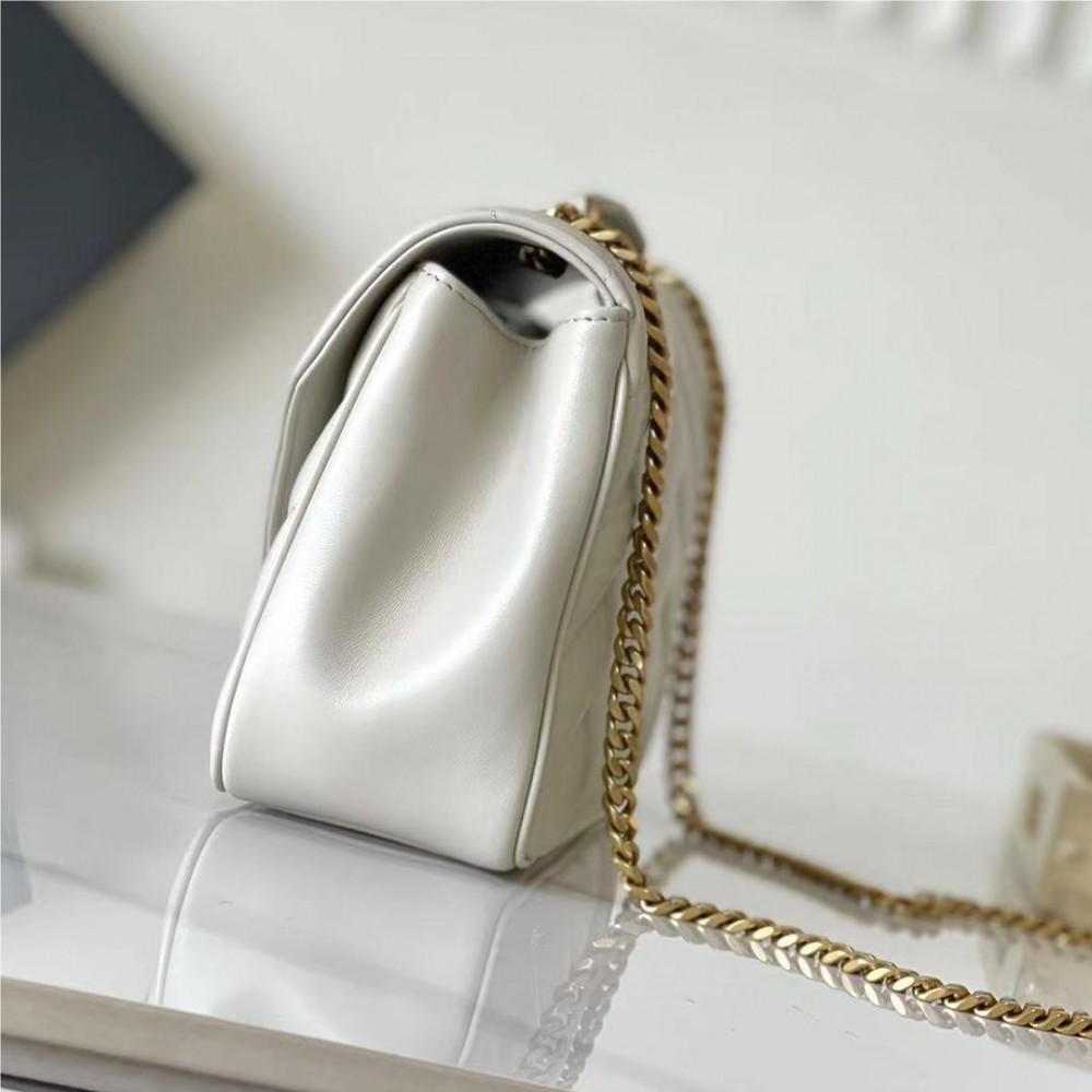 Saint Laurent NIKI series ivory quilted leather exquisite hardware chain bag Saint Laurent NIKI series ivory quilted leather exquisite hardware chain bag