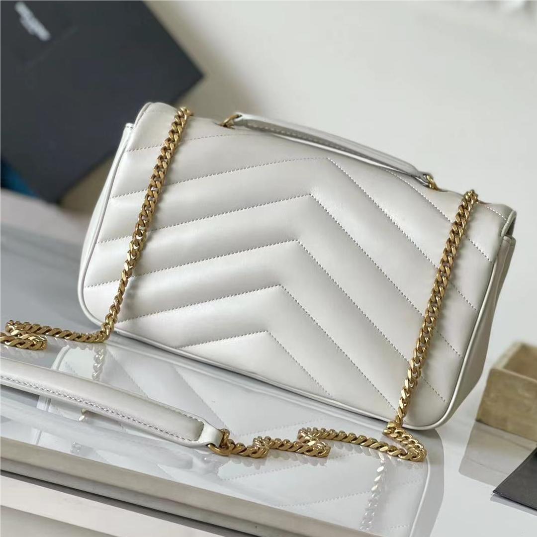 Saint Laurent NIKI series ivory quilted leather exquisite hardware chain bag Saint Laurent NIKI series ivory quilted leather exquisite hardware chain bag